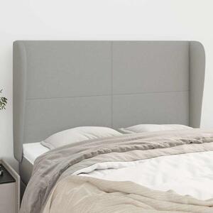Čelo postele typu ušák světle šedé 147x23x118/128 cm textil 3117674