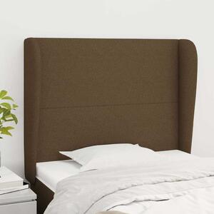 Čelo postele typu ušák tmavě hnědé 83 x 23 x 118/128 cm textil 3117653