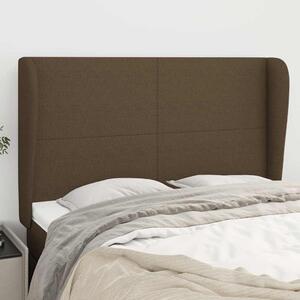 Čelo postele typu ušák tmavě hnědé 147x23x118/128 cm textil 3117677