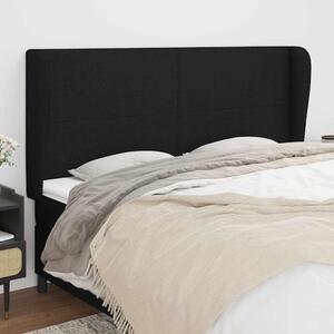 Čelo postele typu ušák černé 203x23x118/128 cm textil 3117700
