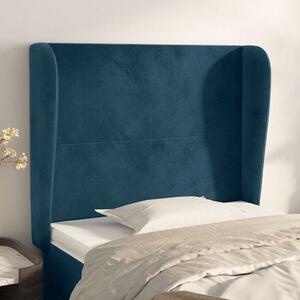 Čelo postele typu ušák tmavě hnědé 103x23x118/128 cm textil 3117722
