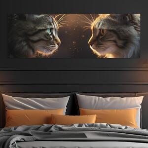 Obraz na plátně - Kočky z očí do očí FeelHappy.cz Velikost obrazu: 150 x 50 cm
