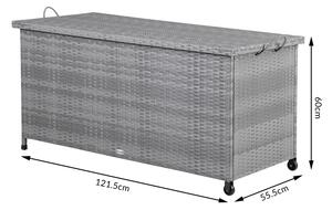 FurniGO Úložný box 122cm x 56cm x 61cm – šedý s kolečkem