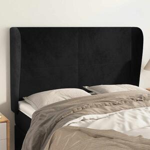Čelo postele typu ušák černé 147x23x118/128 cm samet 3117726