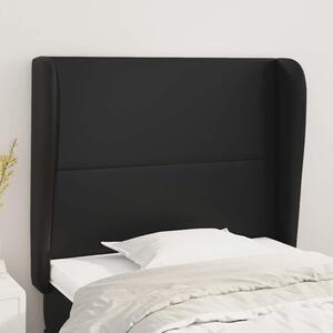 Čelo postele typu ušák černé 93x23x118/128 cm umělá kůže 3117754