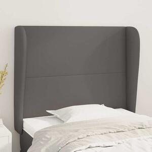 Čelo postele typu ušák tmavě šedé 103x23x118/128 cm umělá kůže 3117764