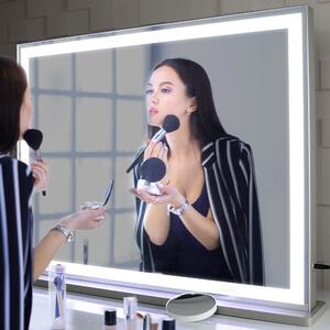 MMIRO, L609HS, Hollywoodské make-up zrcadlo s osvětlením 72 x 56 cm | stříbrná L609HS
