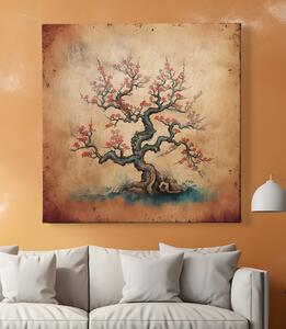Obraz na plátně - Strom života stará Čína FeelHappy.cz Velikost obrazu: 120 x 120 cm