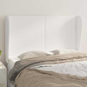 Čelo postele typu ušák bílé 147 x 23 x 118/128 cm umělá kůže 3117767