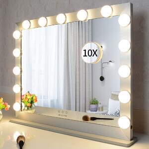 MMIRO, L615S, Hollywoodské make-up zrcadlo s LED osvětlením 70 x 55 cm | stříbrná L615S