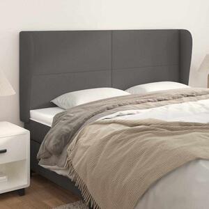Čelo postele typu ušák tmavě šedá 203x23x118/128 cm umělá kůže 3117788