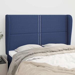 Čelo postele typu ušák modré 147x23x118/128 cm textil 3117820