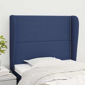 Čelo postele typu ušák modré 103x23x118/128 cm textil 3117812