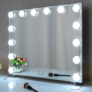 MMIRO, Hollywoodské make-up zrcadlo s osvětlením L606RGD 60 x 53 cm | rose gold