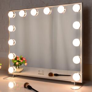 MMIRO, Hollywoodské make-up zrcadlo s osvětlením L606RGD 60 x 53 cm | rose gold