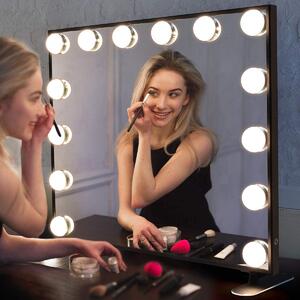 MMIRO, Hollywoodské make-up zrcadlo s osvětlením L606B, 60 x 53 cm | černá L606B