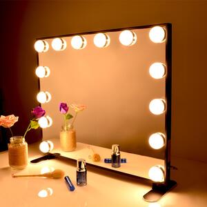 MMIRO, Hollywoodské make-up zrcadlo s osvětlením L606B, 60 x 53 cm | černá L606B