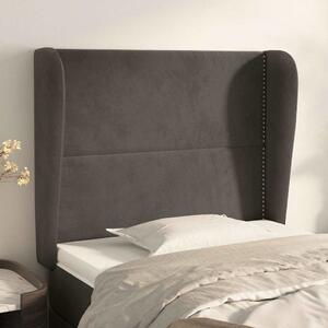Čelo postele typu ušák tmavě šedé 103x23x118/128 cm samet 3117859