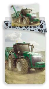 Jerry Fabrics Dětské bavlněné povlečení Traktor green, 140 x 200 cm, 70 x 90 cm
