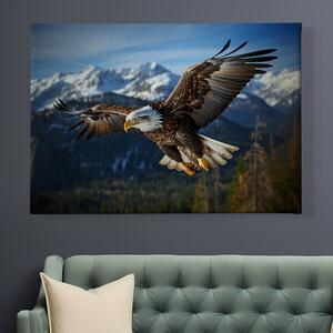 FeelHappy Obraz na plátně - Orel bělohlavý letí v horách Velikost obrazu: 90 x 60 cm