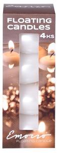 Plovoucí svíčka Emocio, bílá perleť, sada 4 x 25 g