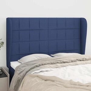 Čelo postele typu ušák modré 147x23x118/128 cm textil 3117960
