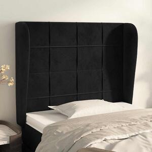 Čelo postele typu ušák černé 93x23x118/128 cm samet 3117994