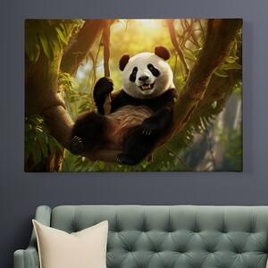 Obraz na plátně - Panda chilluje na stromě FeelHappy.cz Velikost obrazu: 150 x 100 cm