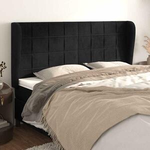 Čelo postele typu ušák černé 183x23x118/128 cm samet 3118018