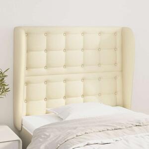 Čelo postele typu ušák krémové 83 x 23 x 118/128 cm umělá kůže 3118030