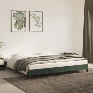 Rám postele tmavě zelený 200 x 200 cm samet