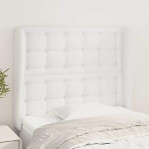Čelo postele typu ušák bílé 103 x 23 x 118/128 cm umělá kůže 3118041