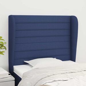 Čelo postele typu ušák modré 83 x 23 x 118/128 cm textil 3118076