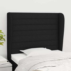 Čelo postele typu ušák černé 93x23x118/128 cm textil 3118080