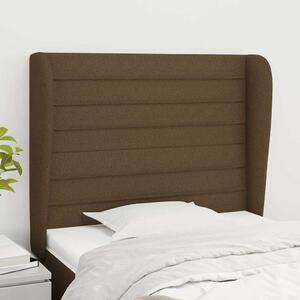 Čelo postele typu ušák tmavě hnědé 93x23x118/128 cm textil 3118081