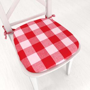 Biante Oblý bavlněný podsedák Olivia OL-016 Červeno-bílá kostka velká - 39x37x3 cm