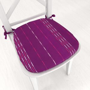 Biante Oblý bavlněný podsedák Olivia OL-002 Proužky na fialovém - 39x37x3 cm