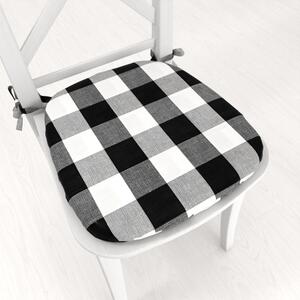 Biante Oblý bavlněný podsedák Olivia OL-004 Černo-bílá kostka velká - 39x37x3 cm
