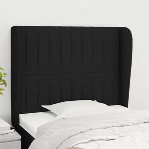 Čelo postele typu ušák černé 83 x 23 x 118/128 cm textil 3118170