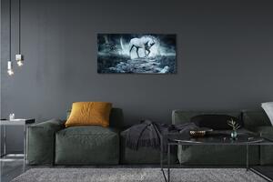 Obrazy na plátně Forest Unicorn moon 100x50 cm