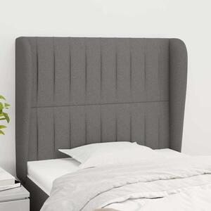 Čelo postele typu ušák tmavě šedé 93x23x118/128 cm textil 3118177