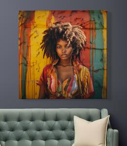 Obraz na plátně - Africká dívka Mwamba ze Zambie FeelHappy.cz Velikost obrazu: 40 x 40 cm