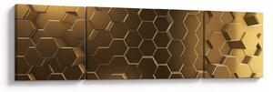 Obraz - Zlaté hexagony (170x50 cm)