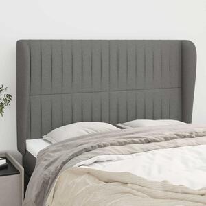 Čelo postele typu ušák tmavě šedé 147x23x118/128 cm textil 3118193