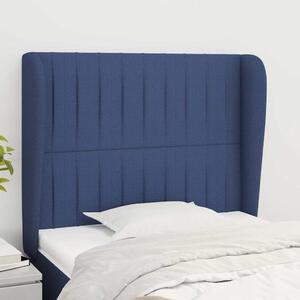 Čelo postele typu ušák modré 83 x 23 x 118/128 cm textil 3118174