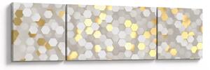 Obraz - Zlato-bílé hexagony (170x50 cm)