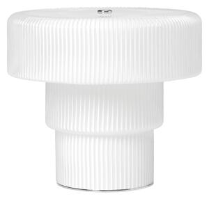 Skleněná stolní LED lampička Ripple White Large