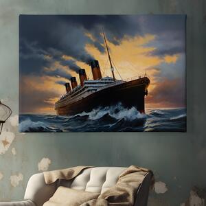 Obraz na plátně - Zaoceánský parník brázdí moře FeelHappy.cz Velikost obrazu: 40 x 30 cm