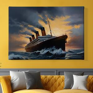 Obraz na plátně - Zaoceánský parník brázdí moře FeelHappy.cz Velikost obrazu: 210 x 140 cm