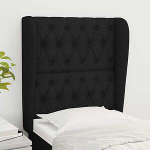 Čelo postele typu ušák černé 83 x 23 x 118/128 cm textil 3118268